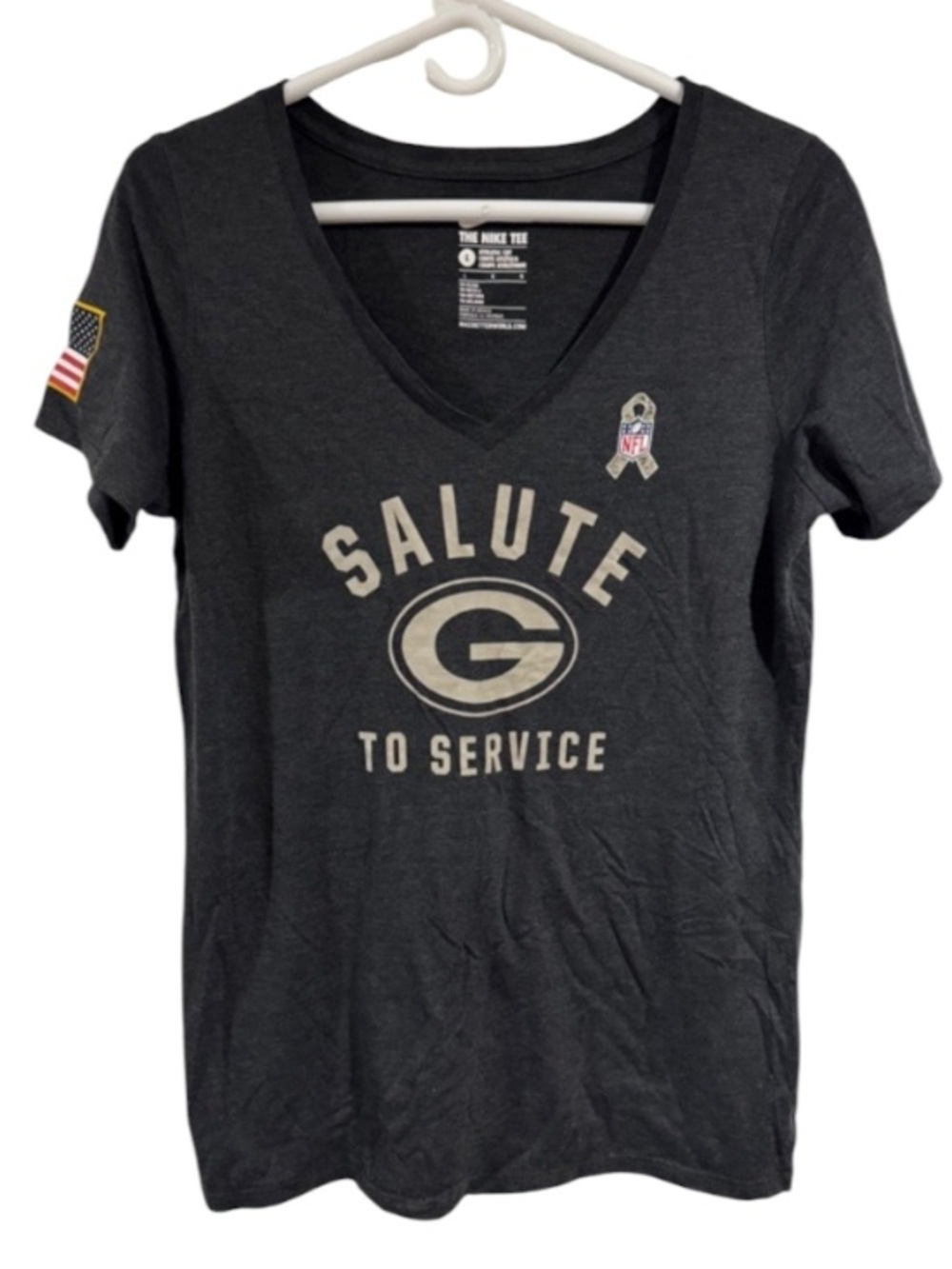 Nike tee Salute to Service Green Bay V-Neck Tee gray athletic large